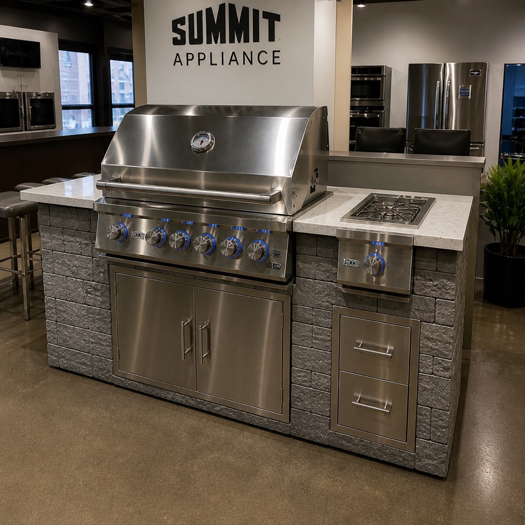 Summit Outdoor Kitchen Island Grill w/ Side Burner